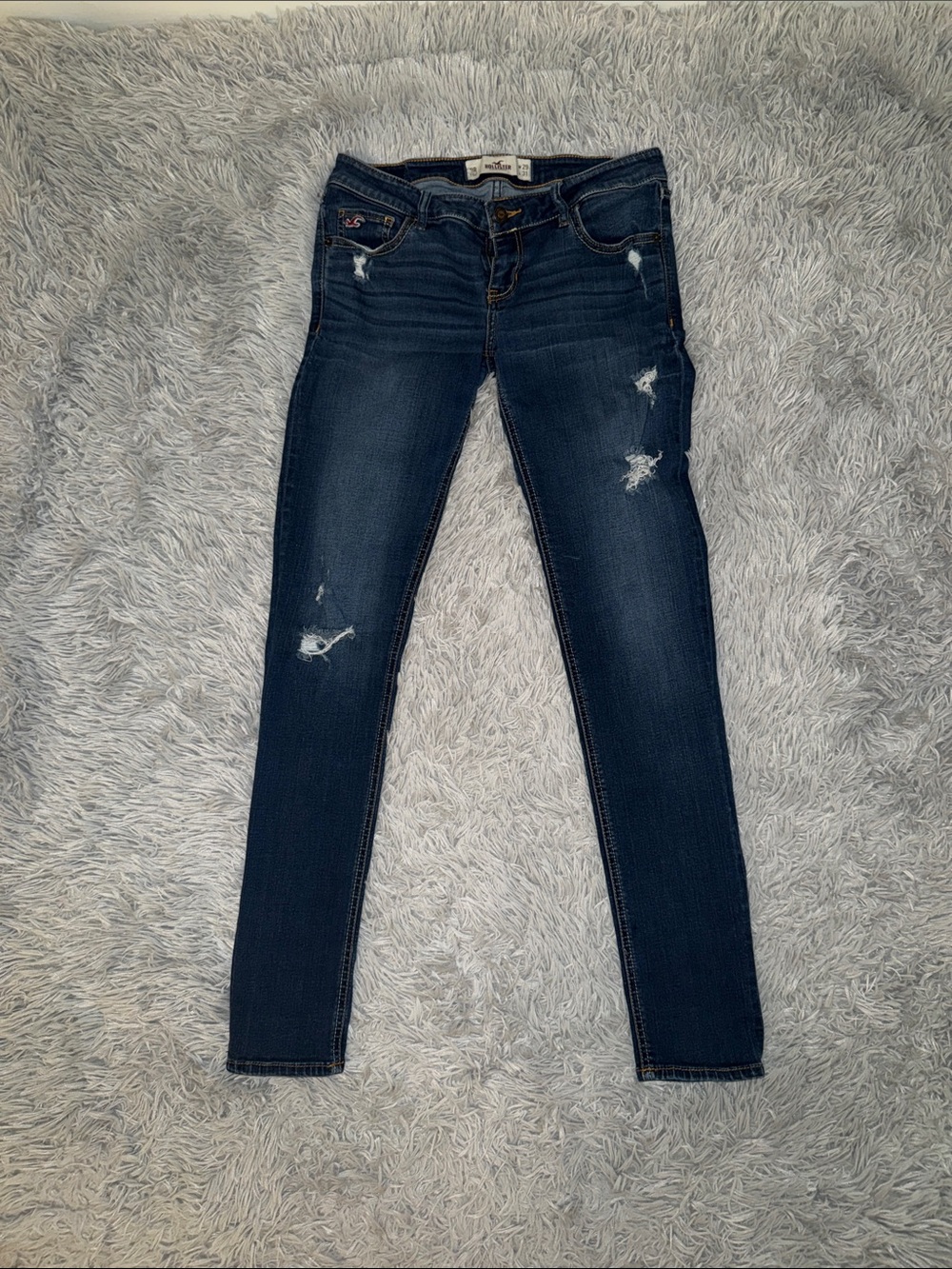 Vintage Hollister Dark Wash Distressed Skinny Jeans
